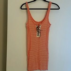 Free People Striped Lace-Up Tank
